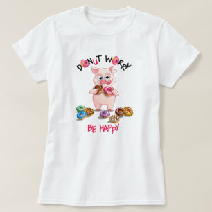 T-Shirt Drôle de Cochon Donut Jeu de Mots