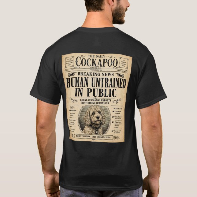 T-Shirt drôle de Cockapoo Vintage Newspaper (Dos)