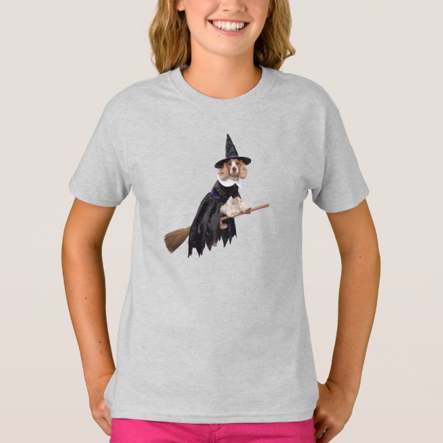 T-shirt drôle de Cocker Spaniel Halloween pour enf (Devant)