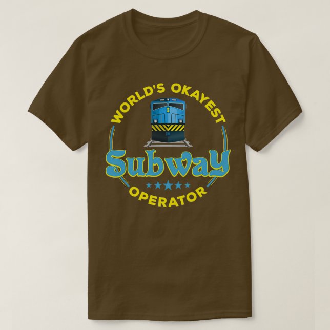 T-shirt drôle de conception de l'opérateur de métro Train  (Design devant)