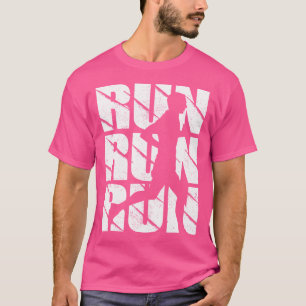 T-shirt Drôle de course pour hommes garçons marathonien en