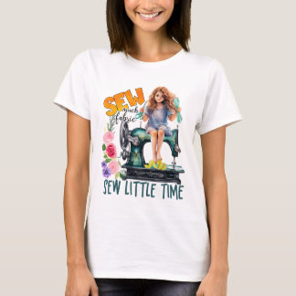 T-shirt +Drôle de couture de tissu de mot art