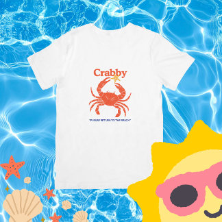 T-shirt Drôle de crabe "Je me sens un peu grincheux" Rétro