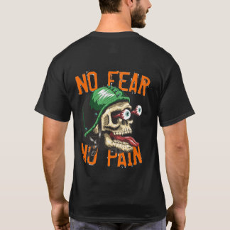 T-Shirt drôle de crâne de motard sans peur sans do