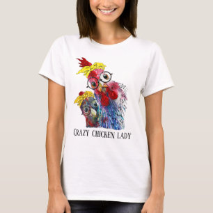 T-shirt drôle de dame de poulet