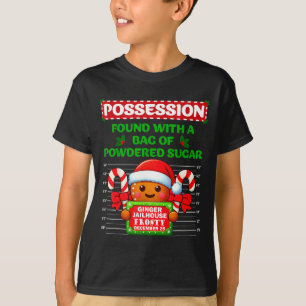 T-shirt Drôle de détenu en pain d'épice de Noël famille as