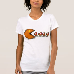T-shirt Drole de dinde mangeant de la tarte de Thanksgivin