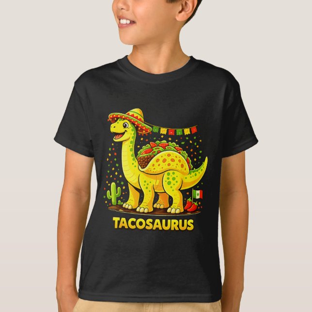 T-shirt Drôle de dinosaure de taco Cinco De Mayo Fiesta Me (Devant)