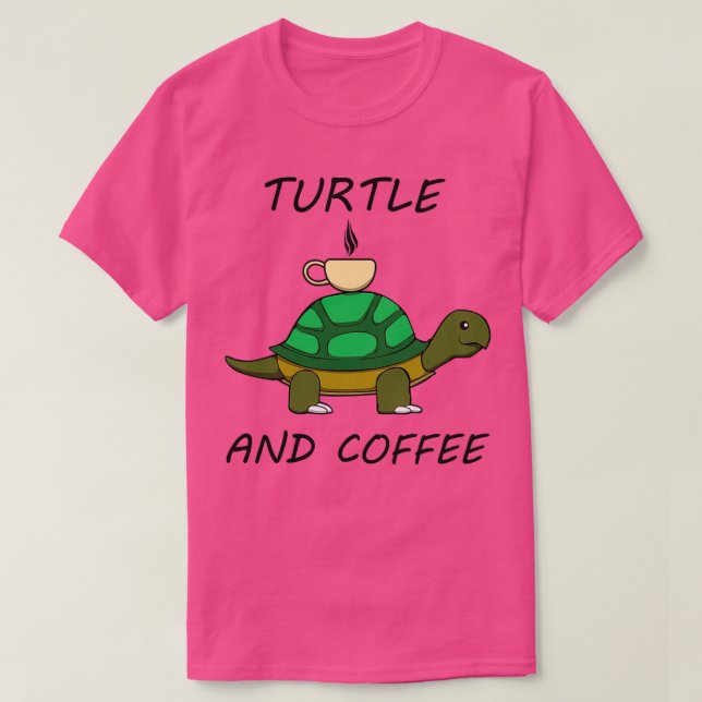 T-shirt Drôle de dire café et tortue lundi (Design devant)