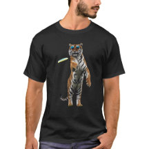 T-shirt drôle de disque de golf Tigre