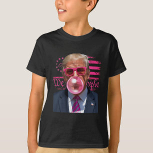 T-shirt Drôle de Donald Trump Bubble Gum Rose 4 Juillet Am