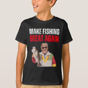 T-shirt Drôle de Donald Trump Faire Pêcher à Nouveau Poiss