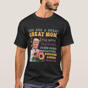 T-shirt Drôle de Donald Trump Fête des Mères Tenir Fleur D