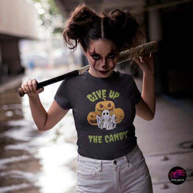 T-shirt Drôle de Fantôme Abandonne les Bonbons Halloween (Candy negotiations just got a little unhinged. 🎃👻)