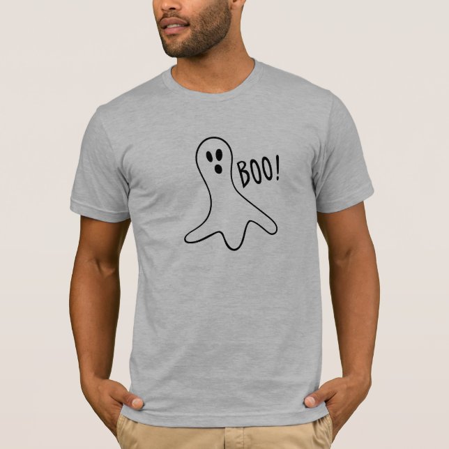 T-shirt drôle de fantôme criant boo éffrayant halloween (Devant)
