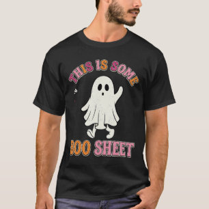 T-shirt Drôle de fantôme d'Halloween Feuille Florale Rétro