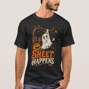 T-shirt drôle de fantôme d'Halloween Sheet Happens