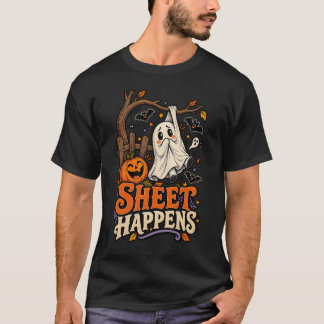 T-shirt drôle de fantôme d'Halloween Sheet Happens