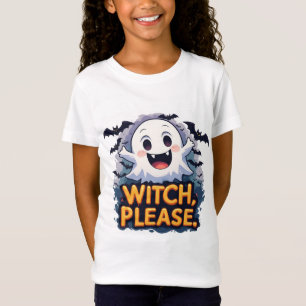 T-Shirt Drôle de Fantôme et Chauves-Souris Sorcière S'il V