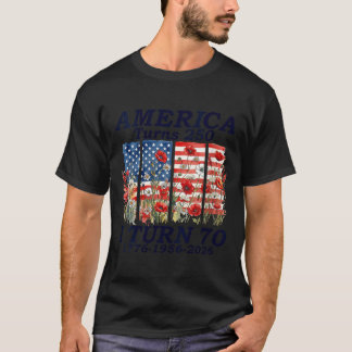 T-shirt Drôle de femmes Aamerica 250 ans Tourne 70 1956 50