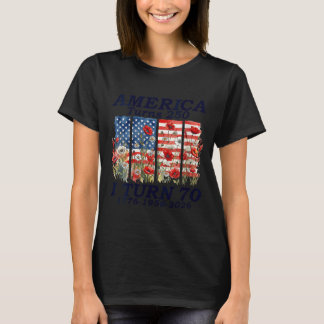 T-shirt Drôle de femmes Aamerica 250 ans Tourne 70 1956 50