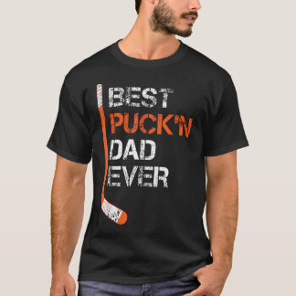 T-shirt Drôle de Fête des Pères Hockey Papa Meilleur Puck'