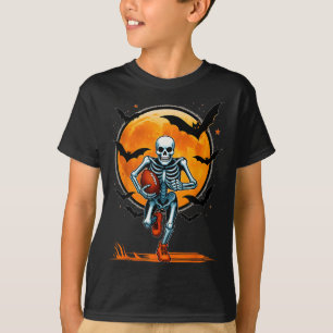 T-shirt Drôle de football américain Skeleton Player Hallow