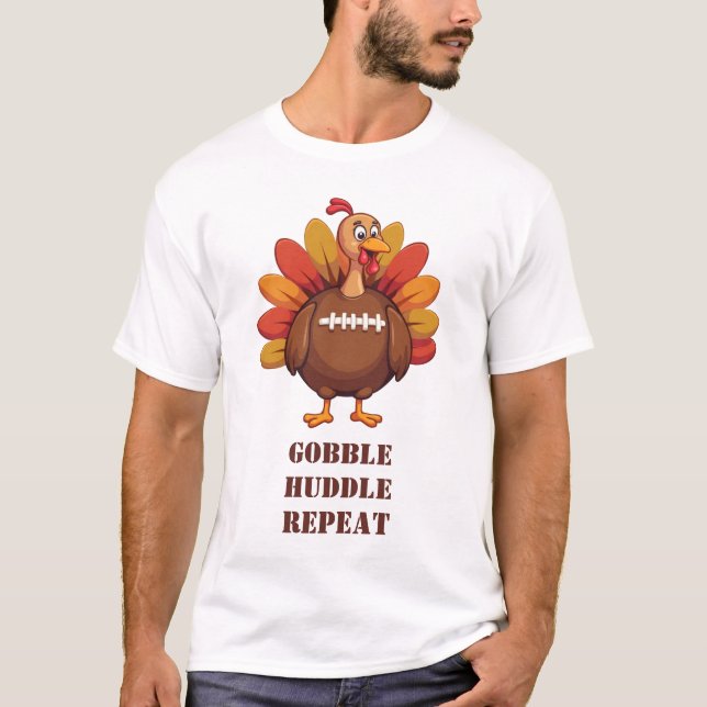T-shirt Drôle de Football Dinde Thanksgiving (Devant)