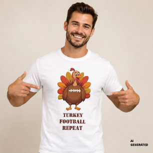 T-shirt Drôle de Football Dindon Thanksgiving