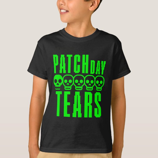 T-shirt Drôle de gamer jeu de sarcasme nerd patch jour thé (Devant)
