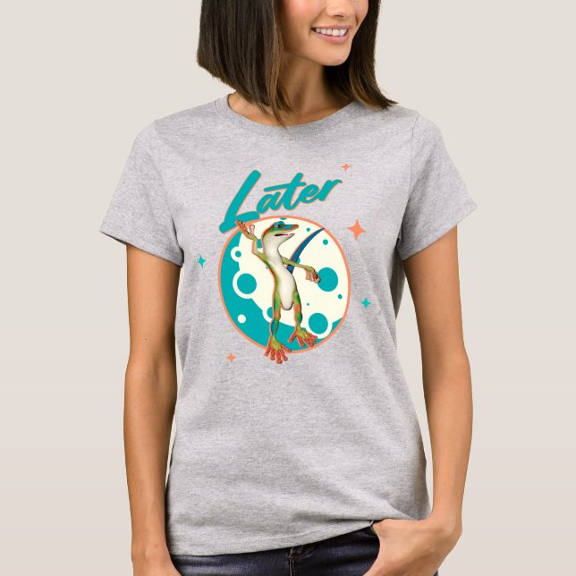 T-shirt Drôle de Gecko Plus Tard Humour de Procrastination (Devant)