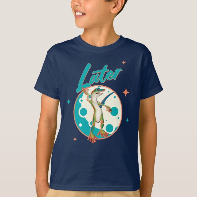 T-shirt Drôle de Gecko Plus Tard Humour de Procrastination (Devant)