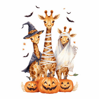 T-shirt drôle de girafe Halloween – Boo, Mummy & S