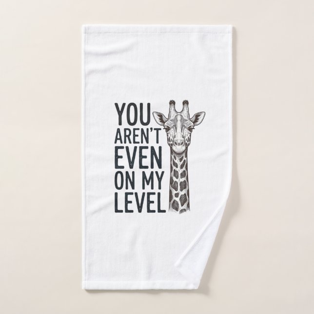 T-shirt drôle de girafe Vous n'êtes même pas à mon (Serviette à main)