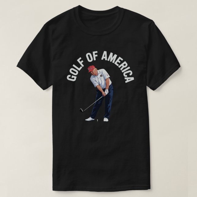 T-shirt drôle de golf d'Amérique Donald Trump (Design devant)
