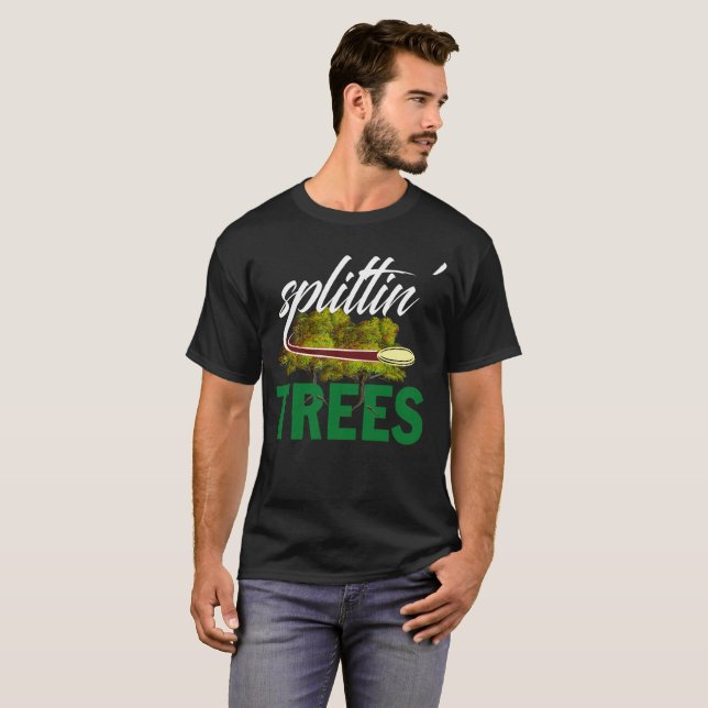 T-shirt drôle de golf de disque d'arbres de (Devant entier)
