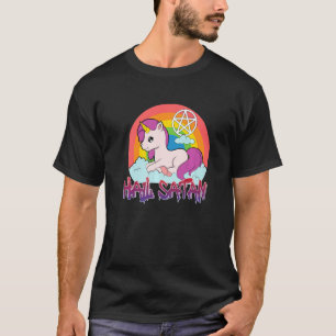 T-shirt drôle de grêle Satan unicorn texte humour joyeux j