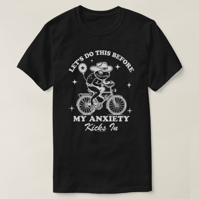 T-shirt drôle de grenouille - Crapaud cowboy à vél (Design devant)