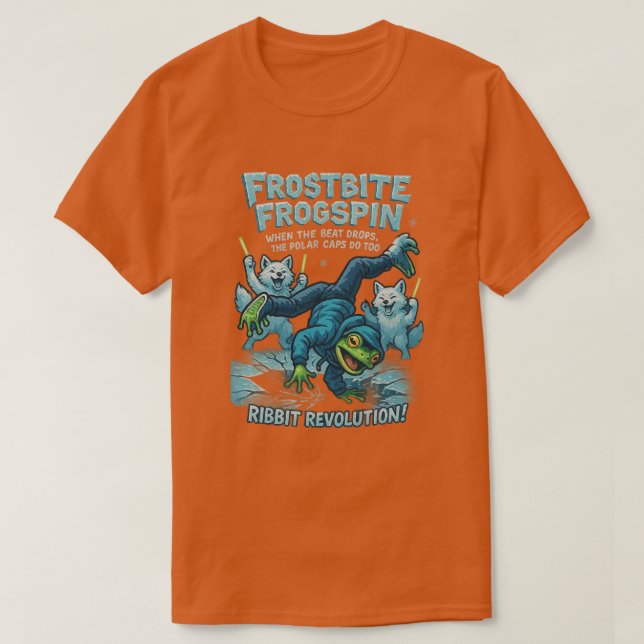 T-shirt drôle de grenouille frosbite (Design devant)