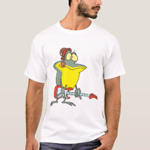 T-shirt drôle de grenouille jouant guitare électrique