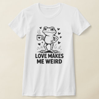 T-shirt drôle de grenouille "L'amour me rend bizar
