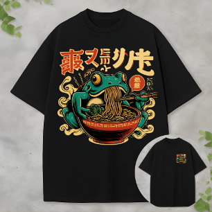 T-shirt drôle de grenouille mangeant des ramen, ar
