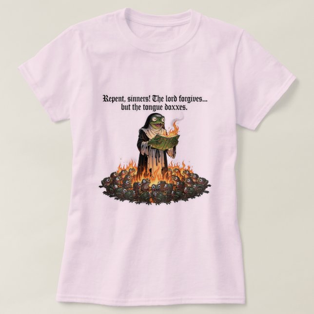 T-Shirt drôle de grenouille religieuse (Design devant)