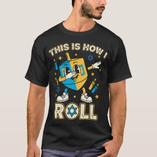 T-shirt drôle de Hanouka avec un toupie qui fait l