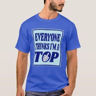 T-shirt drôle de Hanukkah bleu blague Dreidel
