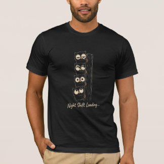 T-shirt drôle de hibou chargement de nuit mignon o