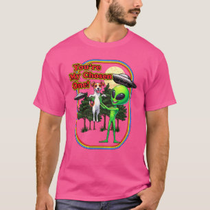 T-shirt Drôle de Jack Russel Alien Vous êtes l'Elu UFO Hom