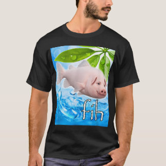 T-shirt Drôle de Jean Porc Poisson Fih Appelant Brainrot D