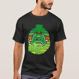 T-shirt Drôle de jeu vidéo Saint-Patrick drapeau irlandais