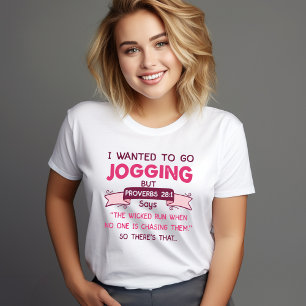 T-shirt drôle de jogging Proverbes 28:1 – Humour C